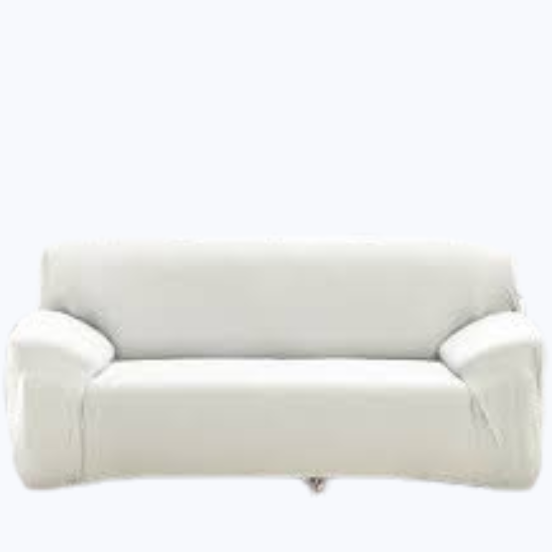 High-Stretch Sofa Slipcover in Off-White | Washable Couch Cover