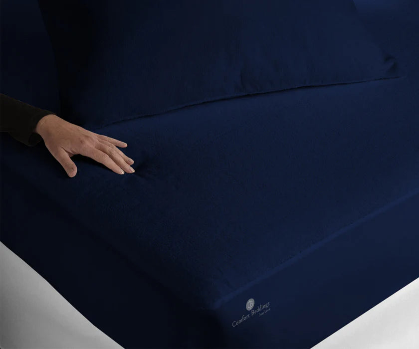 Vibrant Blue Fitted Sheet | Non-Slip Deep Pocket Mattress Cover