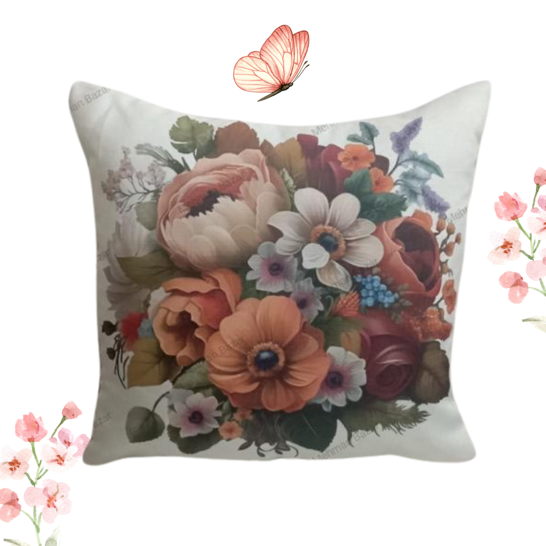 Watercolor Floral Bouquet Cushion
