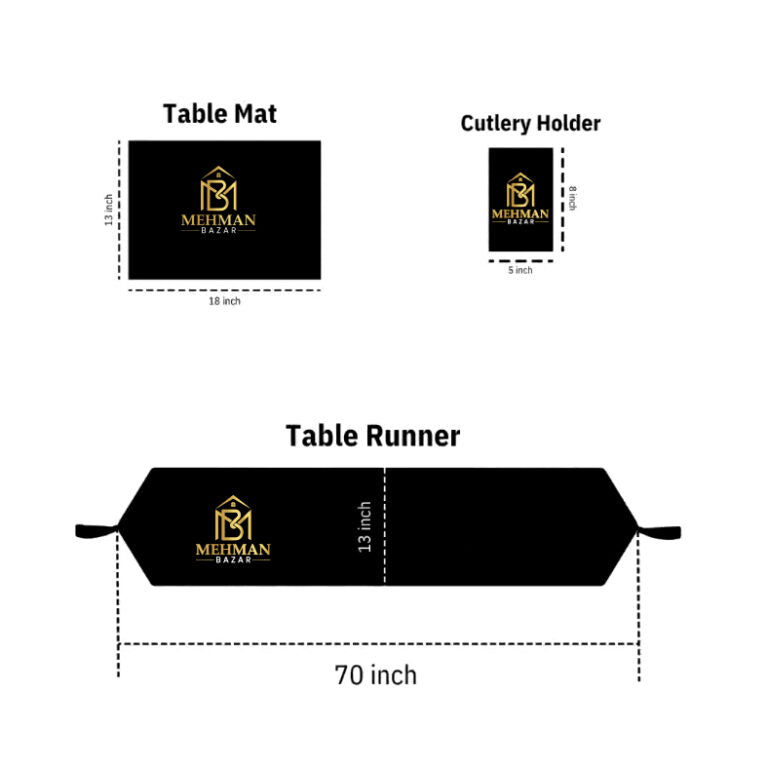 Table Runner & Placemat Set Chic Dining - Zebaish Home Decor