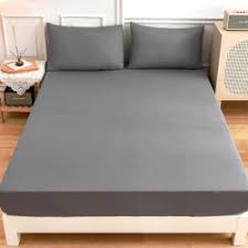 Grey Fitted Sheet | Breathable Mattress Protector with Deep Pockets