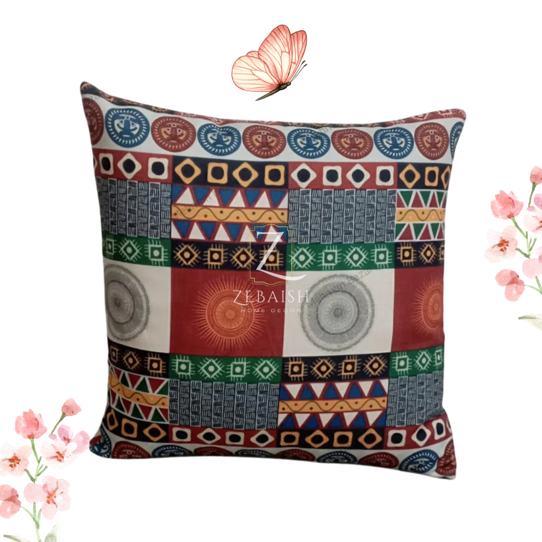 African Tribal Print Patchwork Cushion Cover