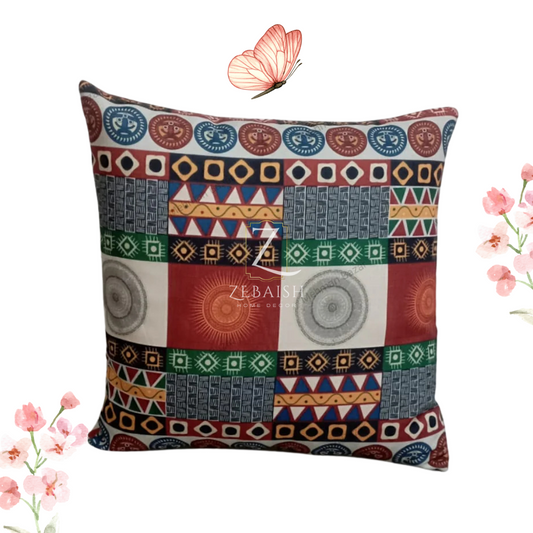 African Tribal Print Patchwork Cushion Cover