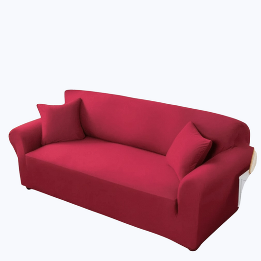 Vibrant Red Stretch Sofa Cover | Decorative Couch Slipcover