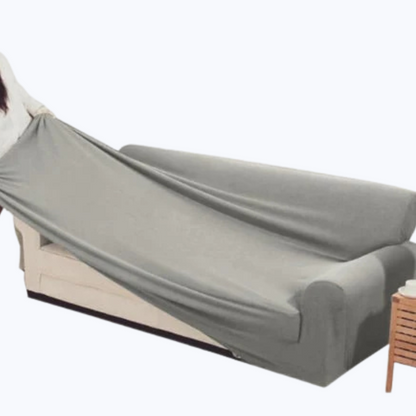Light Grey Stretch Sofa Cover | Modern Couch Protector