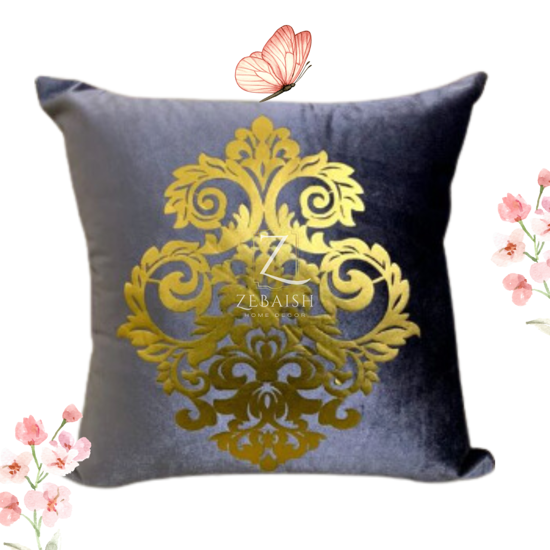 Grey Velvet Cushion Cover