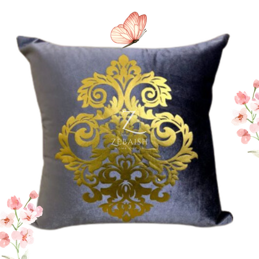 Grey Velvet Cushion Cover