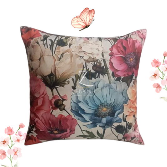Vintage Floral Print Cushion Cover